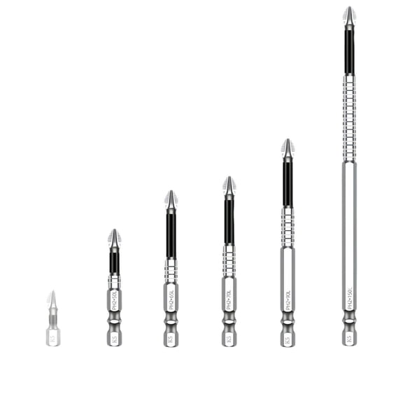 6 Pieces K5 Series Strong Magnetic Anti-Slip S2 Material Cross Bits for Electric Drills and Screwdrivers