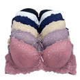 thumbnail image 1 of 6 Pieces Lace Women Push UP Demi Strapless Bra (40C, 7060-B17RG2/C17RG4), 1 of 4