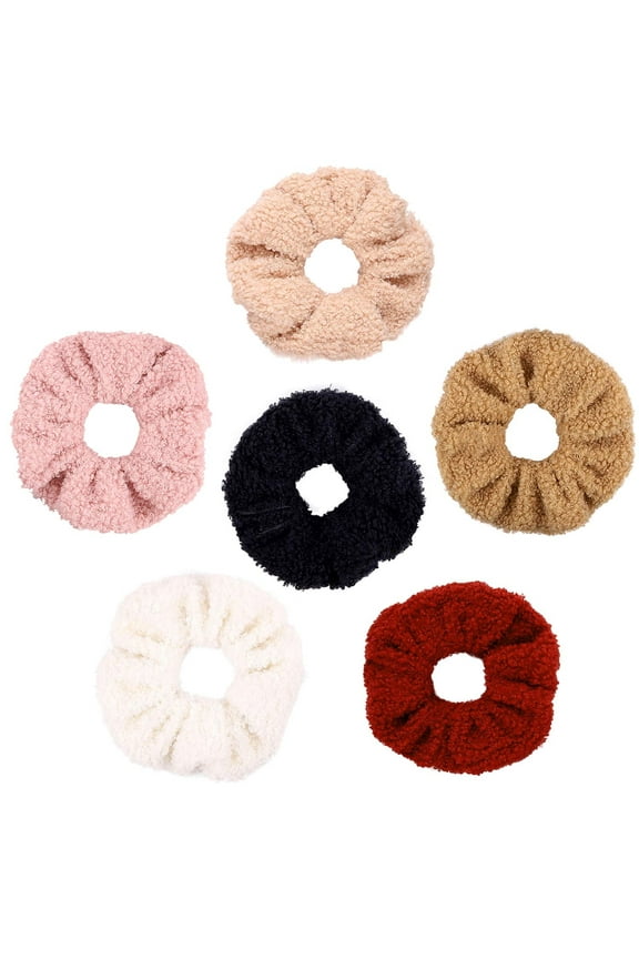6 Pieces Large Drying Scrunchies Microfiber Towel Hair Scrunchies Thick Soft Hair Scrunchies Fuzzy Scrunchy Ponytail Holder for Hair Light Bobbles Ropes Wet and Dry Hair Accessories (Classic Colors)
