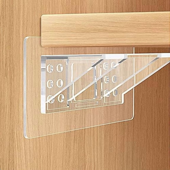 6 Pieces Large Size Adhesive Shelf Bracket, Double Row Thickened and Reinforced Design Shelf Support Pegs for Shelves Kitchen Cabinet Book Closet