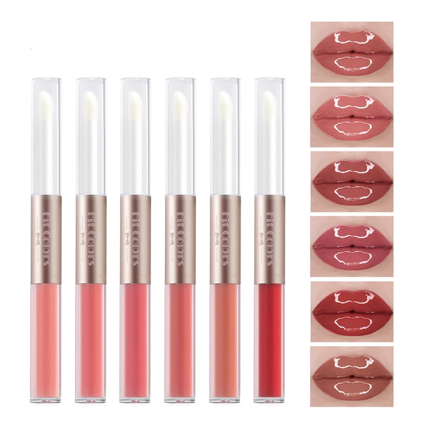 6 Pieces Lipstick Makeup Set, 6 Colors, Hydrate Moisturizing Double