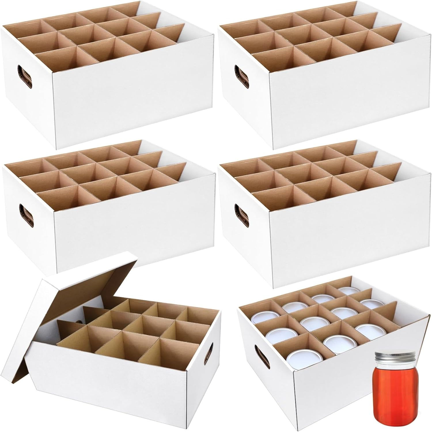 6 Pieces Mason Jar Storage Box for Pint Size Canning Jars, Cardboard ...
