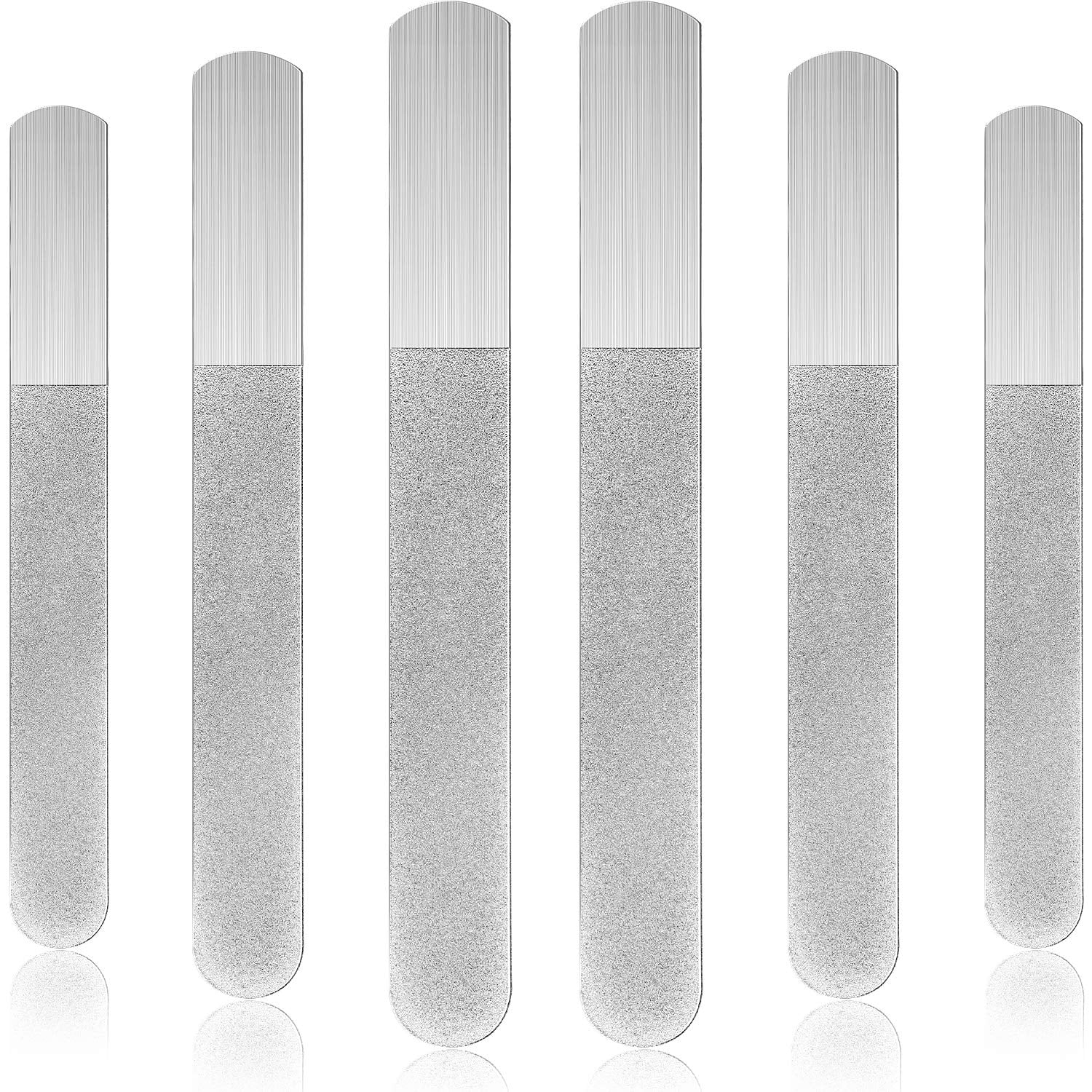 6 Pieces Metal Nail File Diamond Nail File Stainless Steel Sapphire ...
