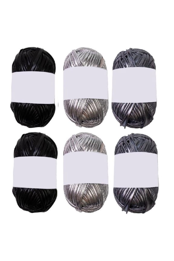 6 Pieces Metallic T-Shirt Yarn for Handmade Bag Blanket Cushion Project Knitting Yarn Crochet Yarn Polyester Yarn