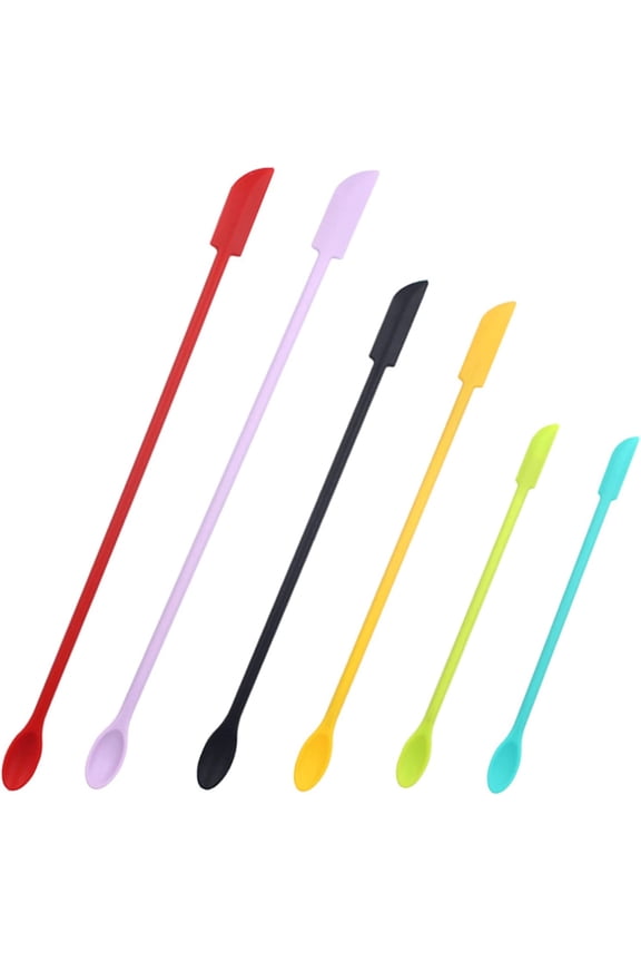 6 Pieces Mini Silicone Spatula-Makeup Spatula-Small Silicone Spatula-Thin Spatula Set for Skinny Openings-Tiny Scraper for Jar, Kitchen Bottles, Cosmetic