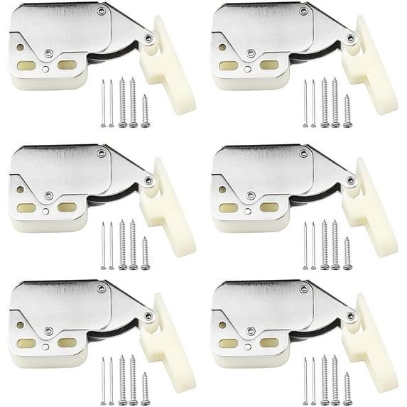 6 Pieces Mini Touch Latches Door Catches Mini Latch Spring Lock Latch With Screws For Home Doors Cupboards Windows
