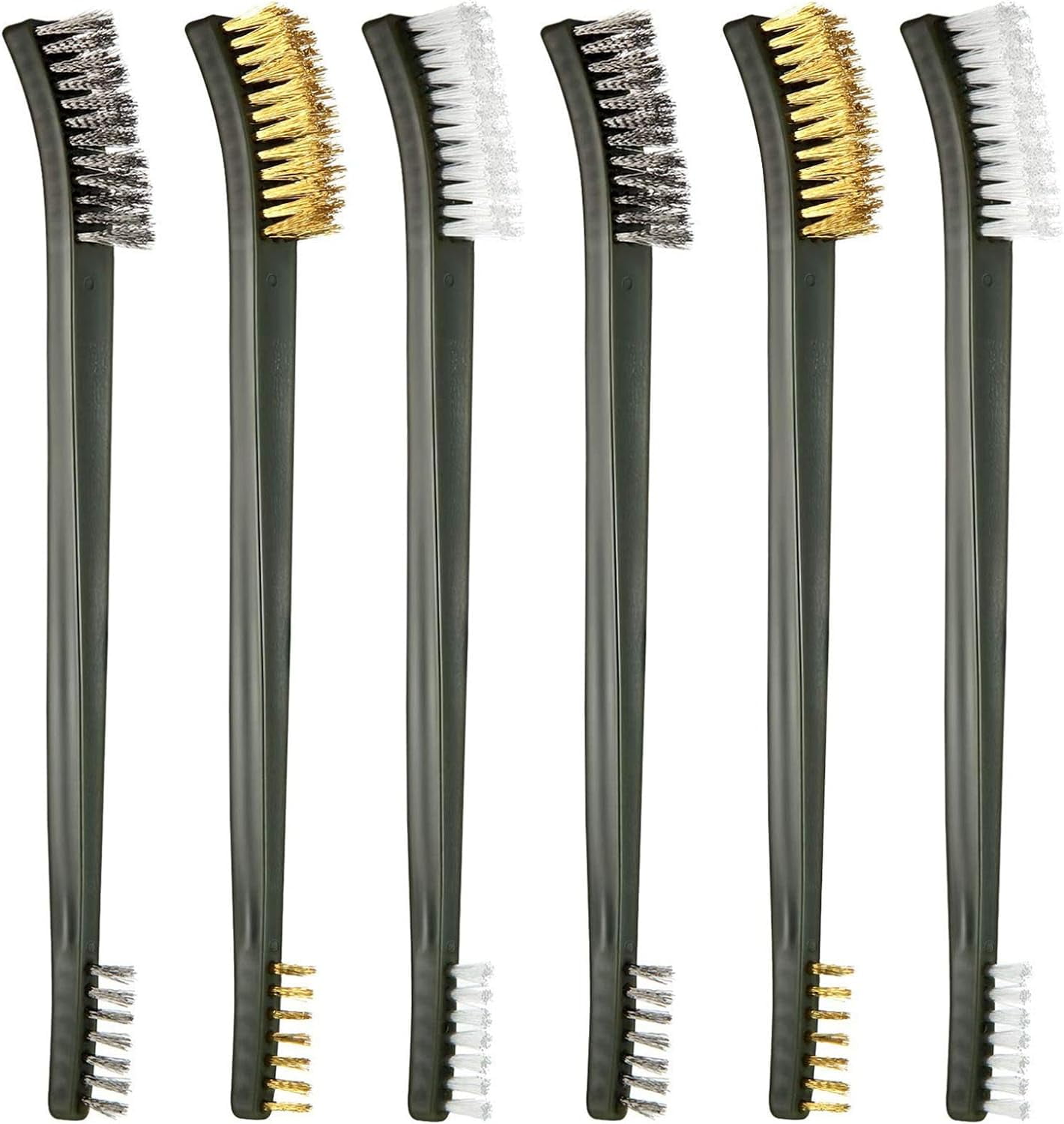 6 Pieces Mini Wire Brush Set,Double -Head Cleaning Welding Curved ...