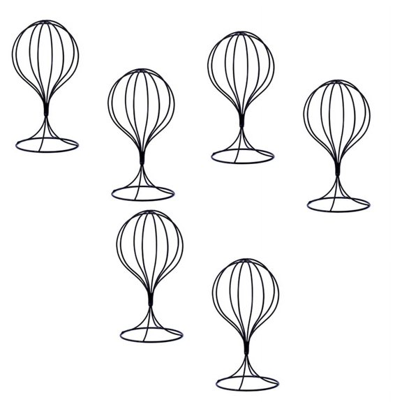 6 Pieces Modern Metal Hat Stands  Stable Cap Rack Wigs Holder Hat Display Stand Adult Hat Rack Hat Model Stand