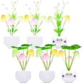 6 Pieces Mushroom Night Lights 7 Color Changing Plugin Light Sensor