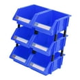thumbnail image 1 of 6 Pieces Nail and Screw Storage Bins Component Storage Bin with 4 Connect Pillars Hardware Storage Organizer for Nails Buttons Screws Shop Garage Blue, 1 of 8