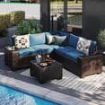 thumbnail image 1 of 6 Pieces Patio Furniture Set, Outdoor Sectional Sets, Navy, 1 of 11