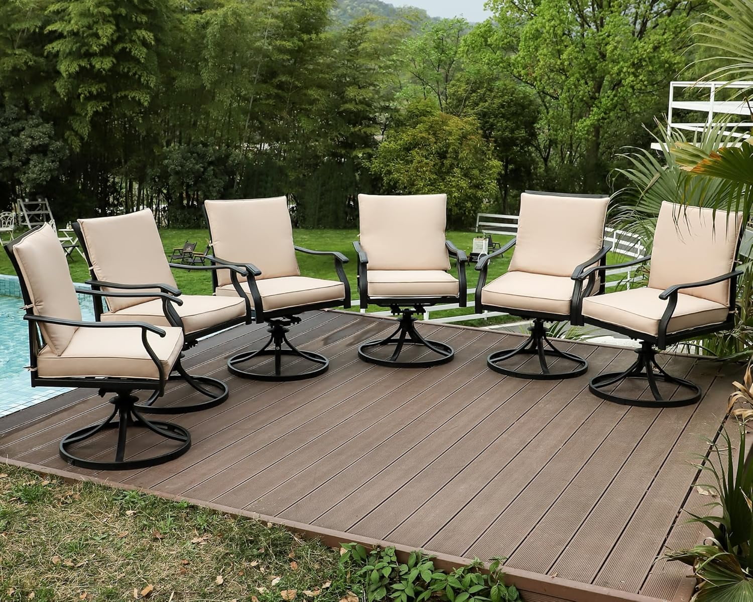 Patio Furniture Arlington House Wrought Iron Motion Chair Swivel