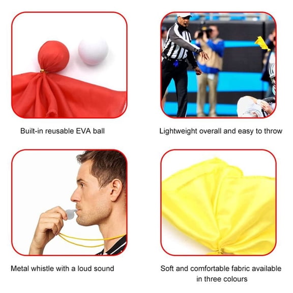 6 Pieces Penalty Challenge Flags Football Referee Flag Red+Yellow