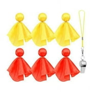 6 Pieces Penalty Flag Football Challenge Flags Football Referee Flag Sports Fan Tossing Flags Party Accessory Red+Yellow