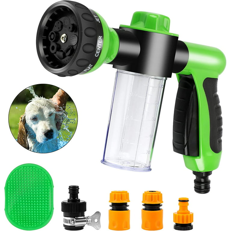Perthlin 6 Pieces Pet Bathing Tool Set Includes Pup Jet Hose Nozzle Soap  Dispenser with Connectors and Dog Rubber Comb Brush, Dog Bathing