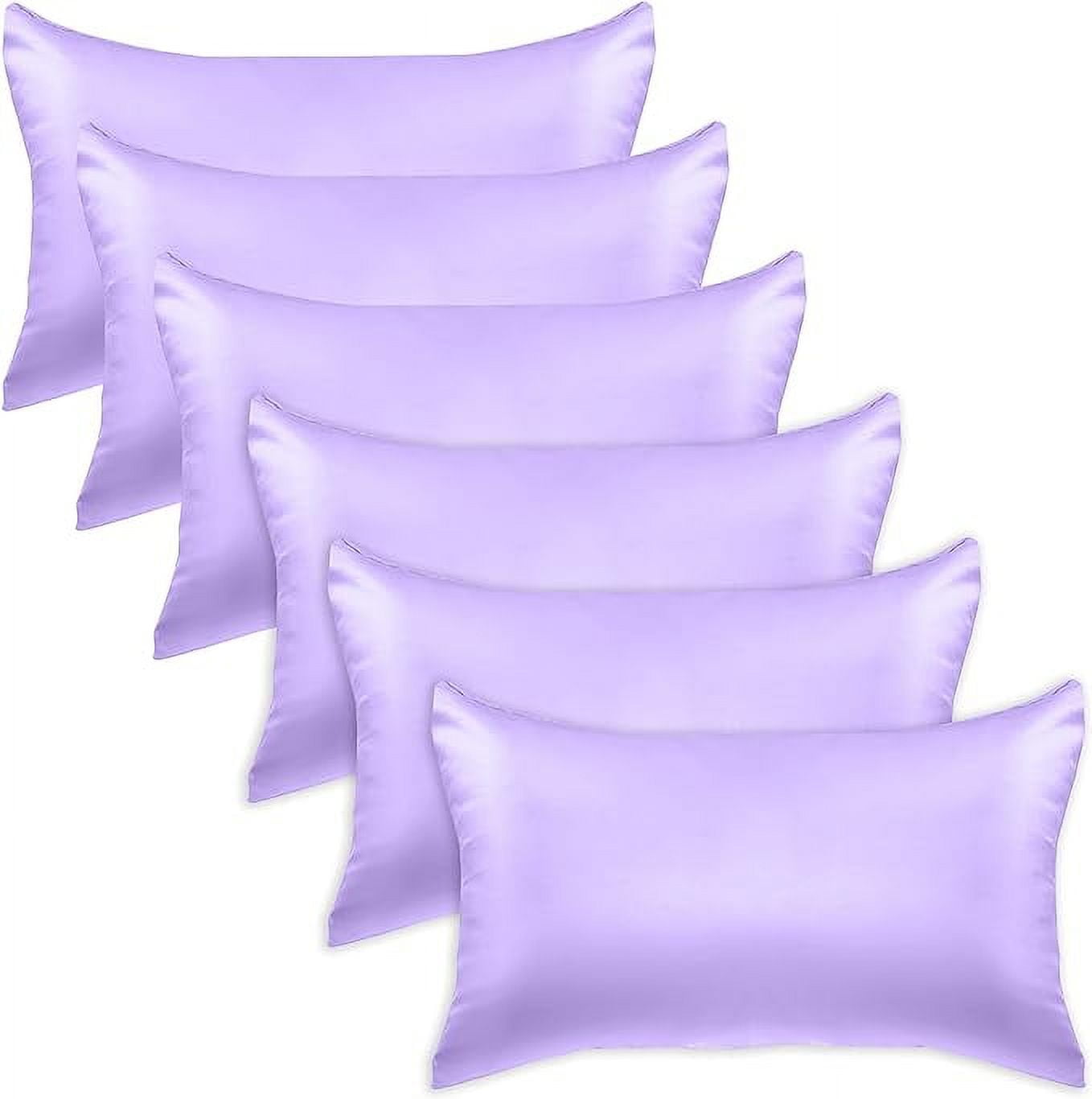 6 Pieces Pillowcase Set with Hidden Zipper closure, Standard/Queen, Lilac