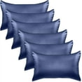 thumbnail image 1 of 6 Pieces Pillowcase Set with Hidden Zipper closure, Standard/Queen, Navy Blue, 1 of 4