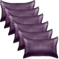 thumbnail image 1 of 6-PACK Cooling Viscose Satin Pillowcase Set with Hidden Zipper closure, Standard/Queen, Purple, 1 of 4