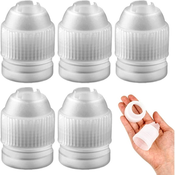 6 Pieces Plastic Couplers of Large Size, Standard Couplers Base Diameter 1.42" Height 2.05" Easy Switching, for Piping Tip White Pastry Bag Coupler for Cake Decorating Icing Nozzles