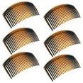 thumbnail image 1 of 6 Pieces Plastic Side Hair Twist Comb French Twist Comb Hair Clips with Teeth, DaKuan Curved Tortoise Shell Decorative Hair Combs (23 Teeth)（Brown）, 1 of 9