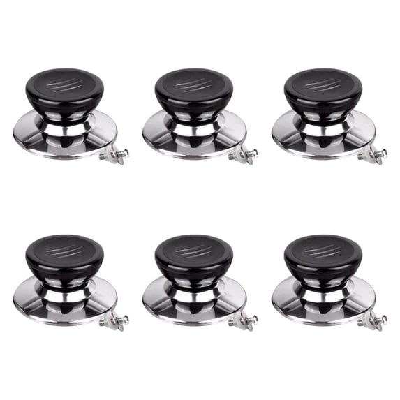 6 Pieces Pot Lid Handle Knob Cap Set Stainless Steel Heat Resistant Universal Fit for Cookware Replacement