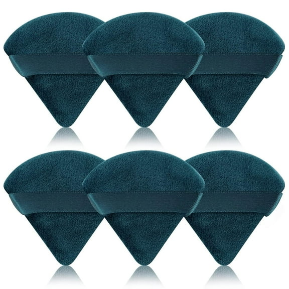 6 Pcs Powder Puff Face Soft Triangle Makeup Puff Velour Makeup Sponge Beauty Blender for Loose Powder (Black)