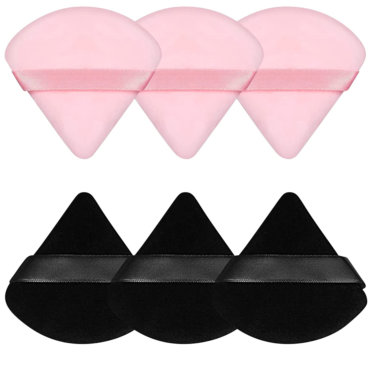6 Pieces Powder Puff Face Makeup Sponge Soft Velour Triangle Powder