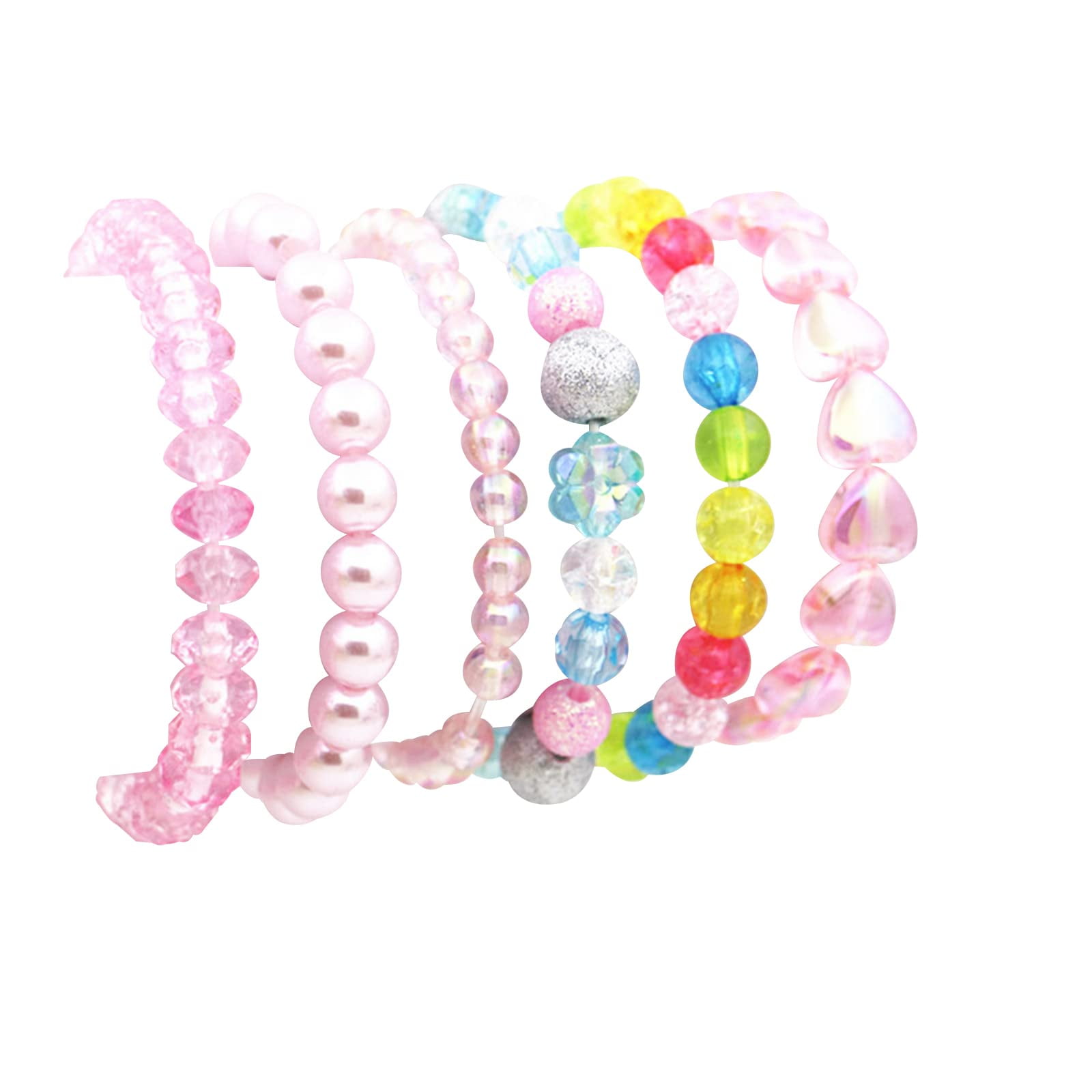 Princess Bracelets 10Pcs for Kids Girls Pearl Bead Bracelets Teen Jewelry  Set Party Favor Costume Princess Pretend Play