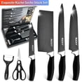 thumbnail image 1 of MDHAND 6-Piece Professional Kitchen Knife Set, High Carbon Stainless Steel Forged, for Chef Cooking Cutting Slicing, Black, 1 of 14