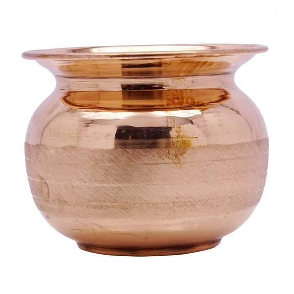 6 Pieces Pure Copper Prayer Lota Pot Traditional Hindu Arti Pooja Kalash Item