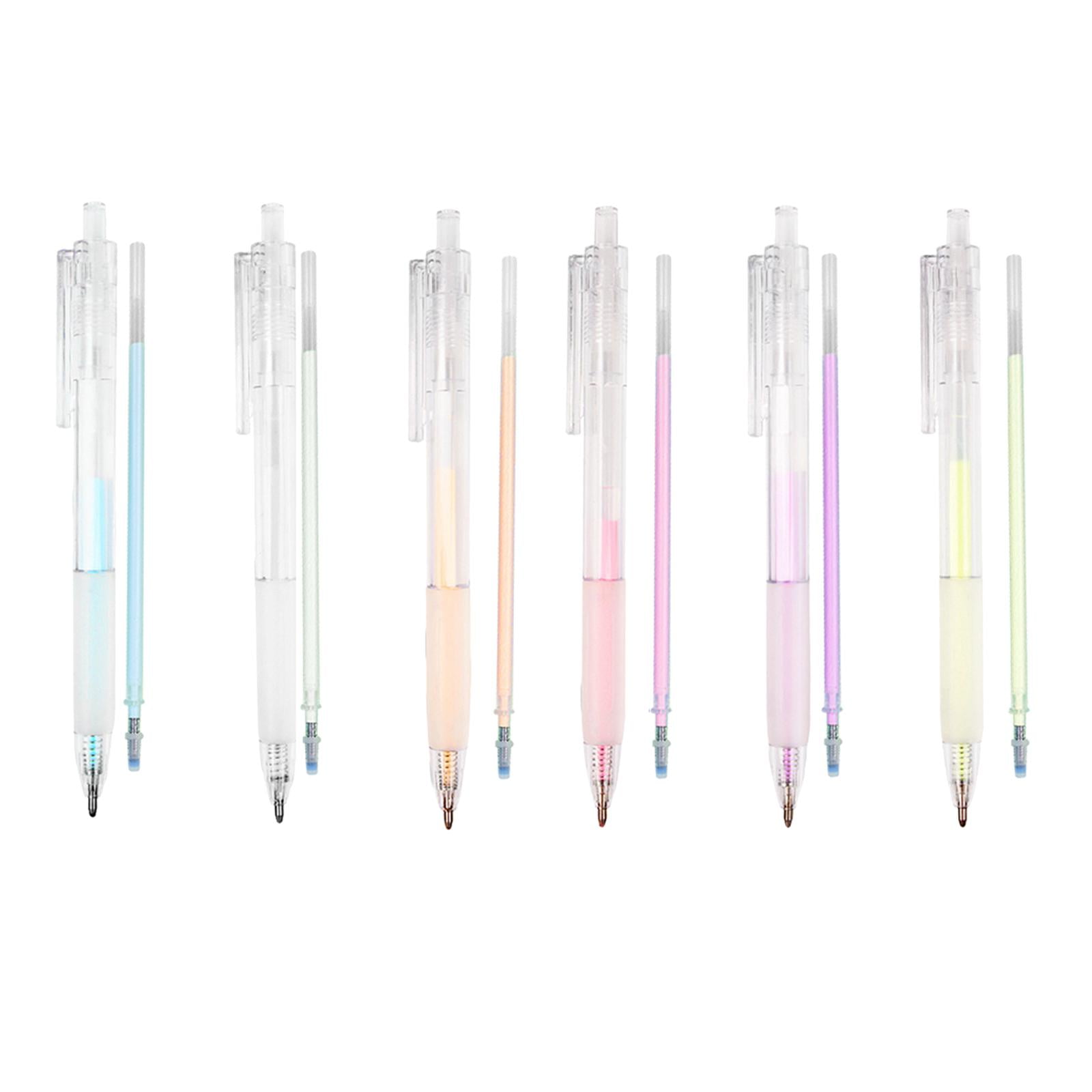 6 Pieces Quick Dry Press Pen with Refills Birthday Gifts DIY Diary Accs Coating Width 1mm Dot Glue for Scrapbooking Flyers Posters