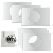 6 Pieces Rectangular Door Reinforcement Plate Stainless Steel, Handle Fixing Cover Door Knob Plate Scar Filler Repair, Thick Deadbolt Lock Hole Cover with Adhesive Tapes Silver