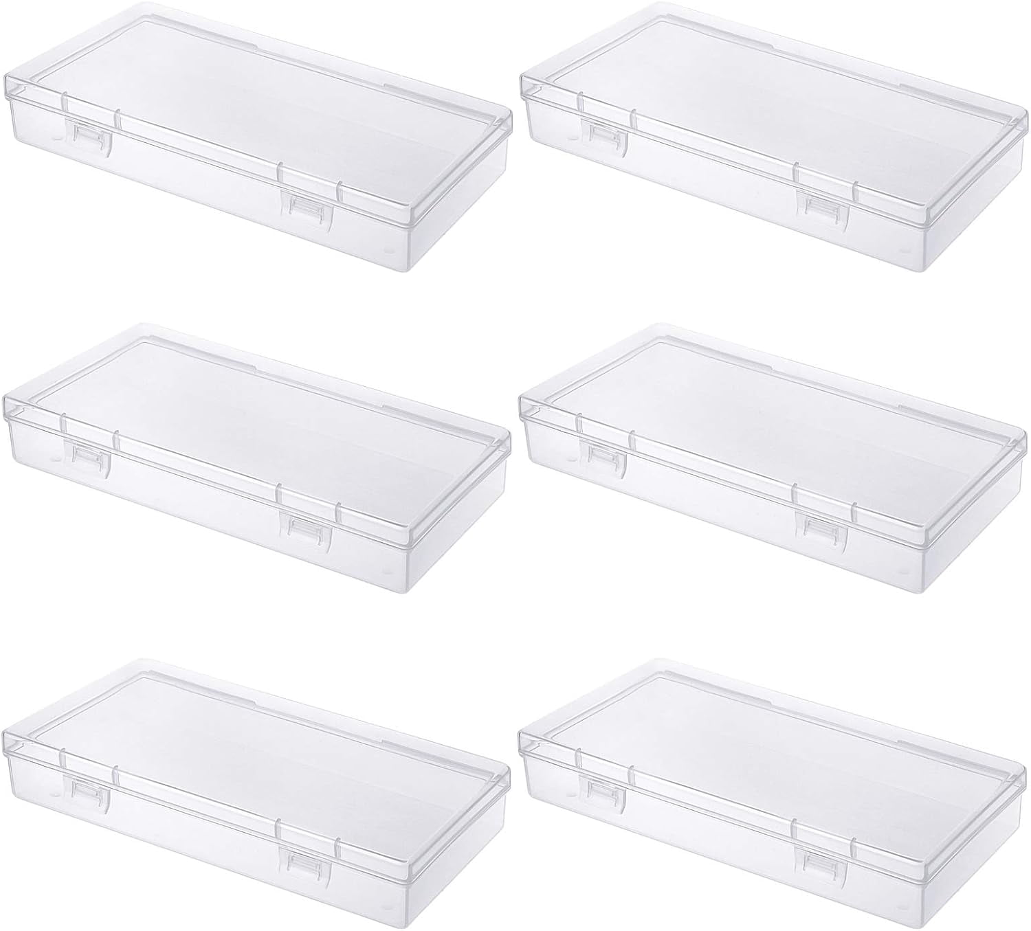 LJY 28 Pieces Rectangular Empty Mini Clear Plastic Organizer Storage Box Containers With Hinged Lids (3.3 X 2.2 X 1 Inch, Blue - View #4