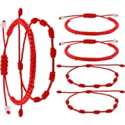 6 Pieces Red String Bracelets Red Cord Bracelet Adjustable Kabbalah Red Knot String Bracelet Amulet For Amulet Bracelets Handmade Friendship Protection Bracelets