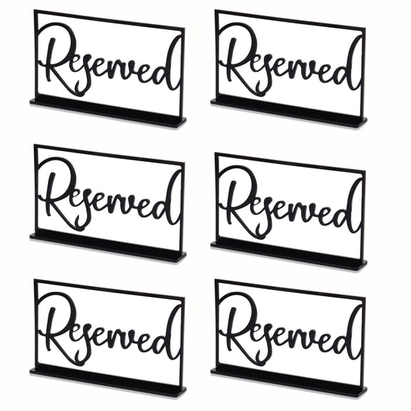 6 Pieces Reserved Signs for Wedding, Party, Acrylic Reserved Table Signs Reserved Seating Signs for Restaurant Special Events