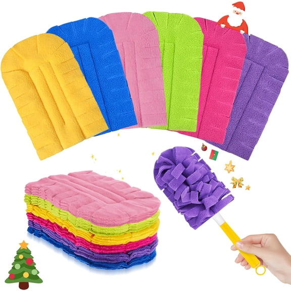 6 Pieces Reusable Duster Refills Compatible with SwifferDuster- Washable Pads for Ceiling Fans, Hardwoods, Windows, Kitchen Floors