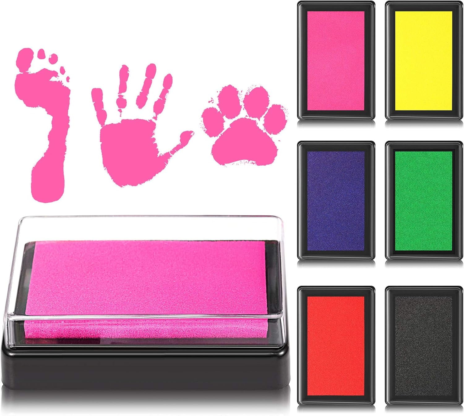 6 Pieces Reusable Ink Pad for Baby Footprint Handprint Paw Print, Non ...
