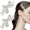 thumbnail image 1 of 6 Pieces Rhinestone Bridal Hair Clip, Leaf Wedding Hairpin Bride Crystal Hair Pins Diamond Bobby Pins Jewelry Barrette Hair Accessories for Women Girls, 1 of 4