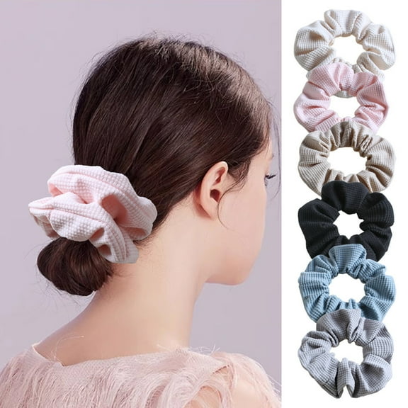 6 Pieces Scrunchies for hair, Big Hair Scrunchies Satin Hair Ties Ponytail Holder No Hurt Your Hair Wedding Bridal Hair Ties