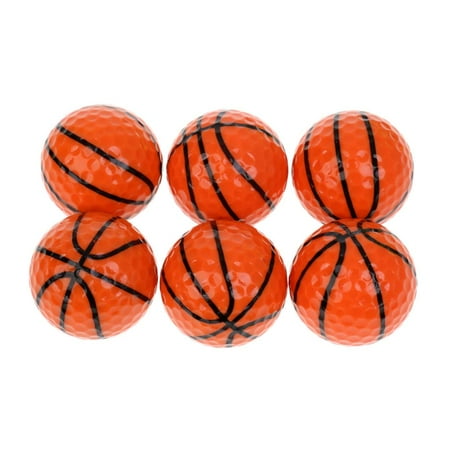 6 Pieces/Set Pattern Novelty Golf Balls Practice Balls Golf Accessories Golfer Gift Basketball
