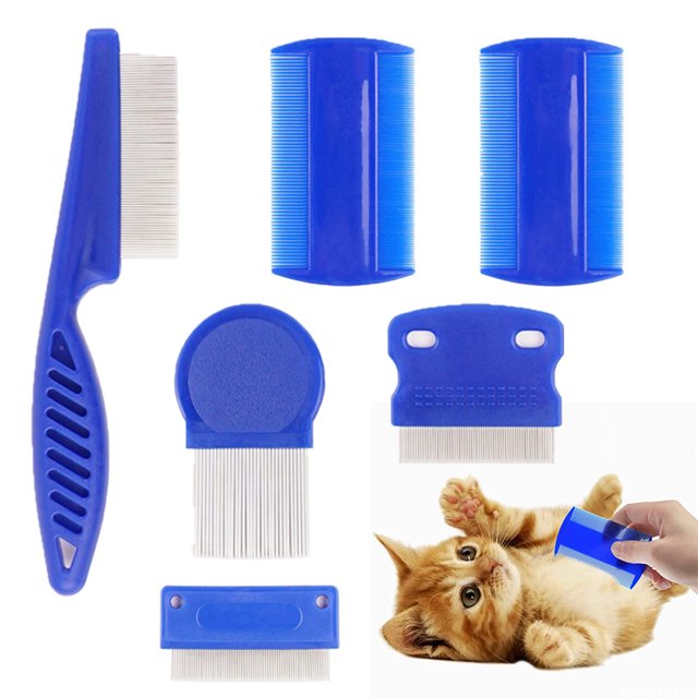 6 Pieces Set Pet Lice Combs Dog Grooming Flea Comb for Removal Dandruff Hair Stain Nit for Dogs