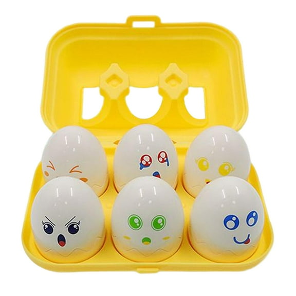 6 Pieces Shape and Color Matching Eggs Toy Engagement Early Educational Toys Interactive Counting Toy Easter Eggs Toys for Kid Novelty Gift