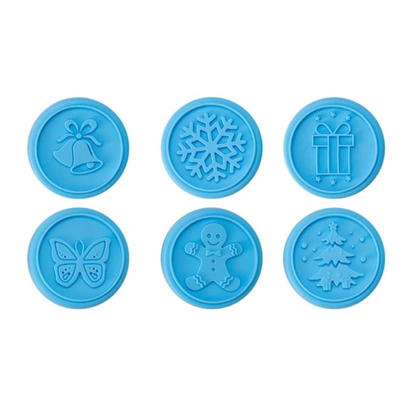 6 Pieces Silicone Cookie Cutters Christmas Theme Ring Tree Shape Kitchen Baking Tools Kids Gift Easy to Clean and Store