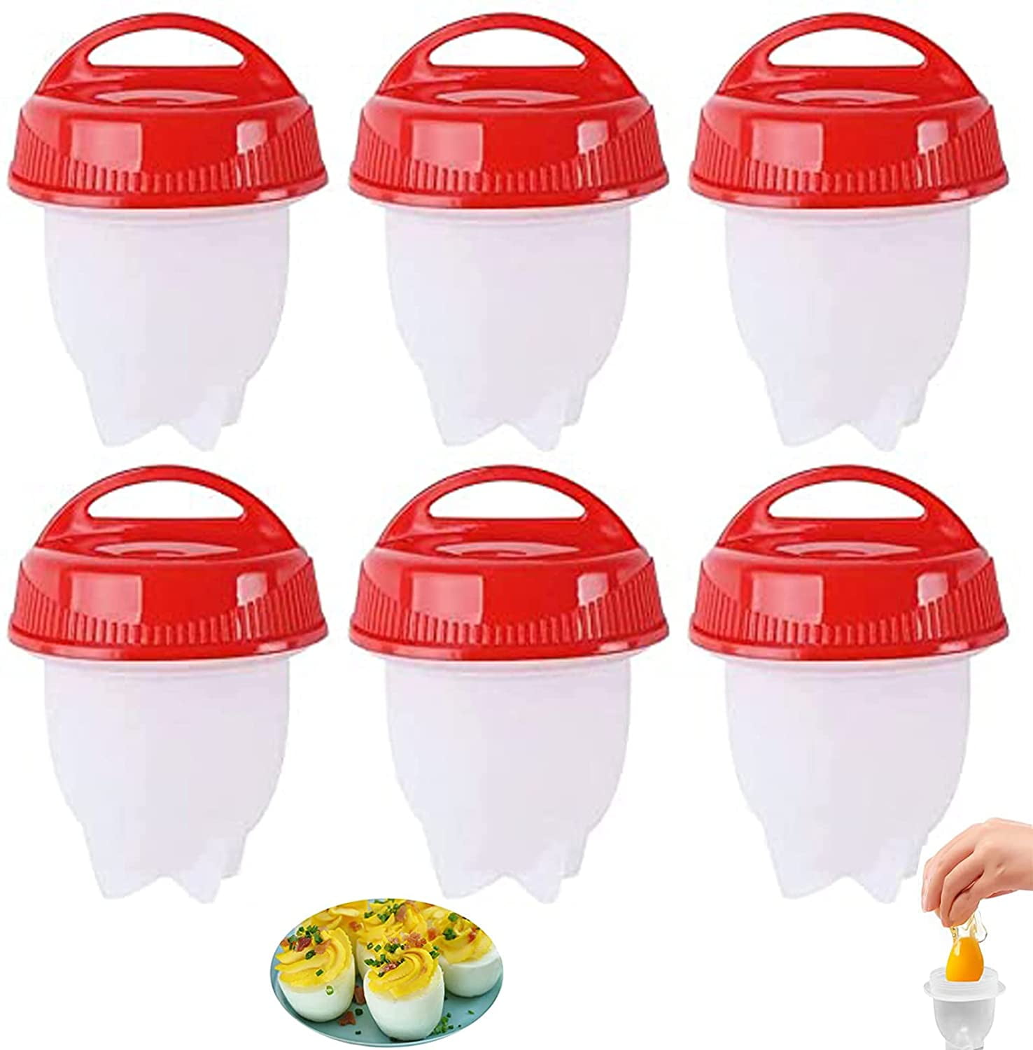 6 Pieces Silicone Egg Cooker, NonStick Quick Poacher, Kitchen Silicone