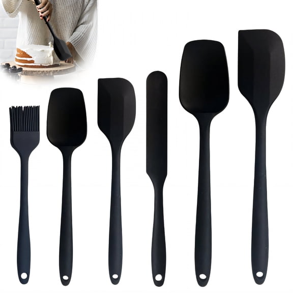 6 Pieces Silicone Spatula,Filling Stirring Tool Heat Resistant Spatulas,Baking Spatula Cooking Baking Nonstick Cookware Tool,Mix1