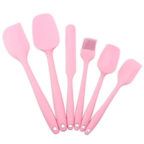 6 Pieces Silicone Spatula Set 2 in 1 Egg Flipper Spatula Tongs，Bakeware Set of 6 Kitchen Non-Stick Ergonomic Cooking Baking Rubber Spatula，Strong Handle High Heat Resistant Spatula Food Grade