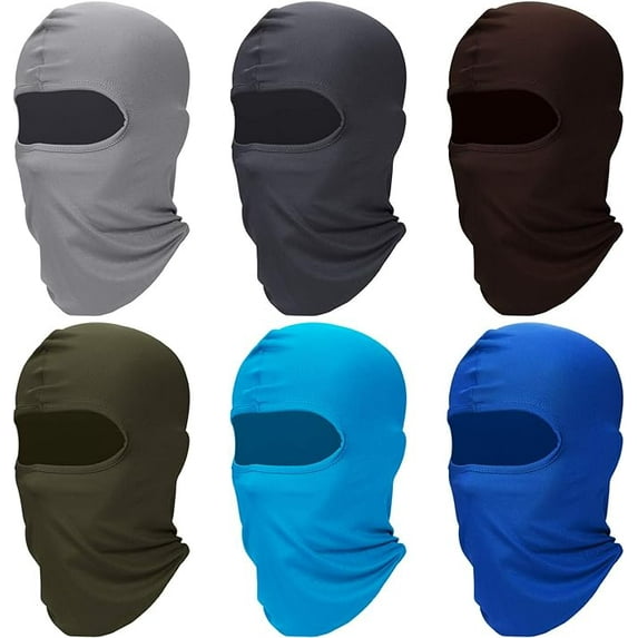 6 Pieces Ski Mask Full Face Cover UV Sun Protection Balaclava Summer Ice Cooling Neck Gaiter for Men Outdoor Cycling