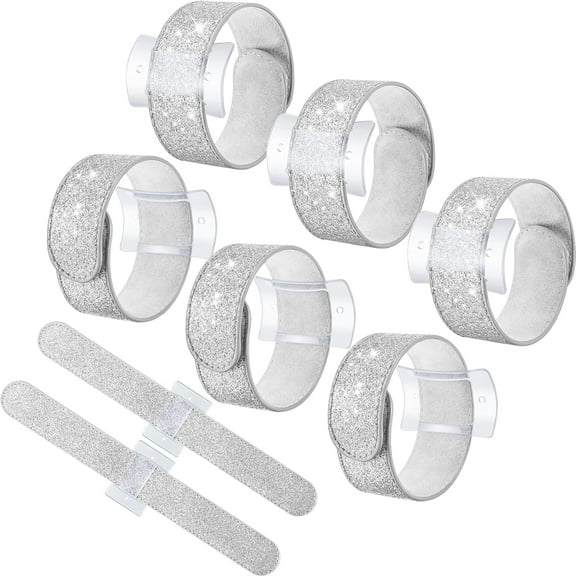 6 Pieces Slaplet Wrist Corsage Bracelets Wristlet Band Floral Corsage Slaplets Wedding Bracelets DIY Wrist Accessories for Bridesmaid Bridal Shower Party Prom