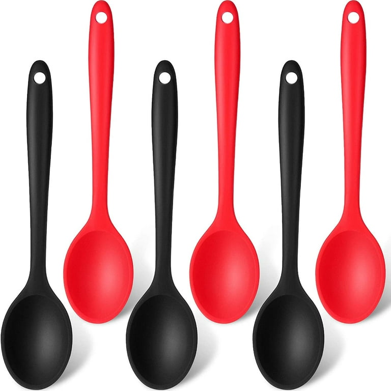 Silicone Spoon,6 Pieces Nonstick Silicone Spoons for Cooking Silicone  Mixing Spoons Silicone Cooking Spoons Set Baking Stirring Mixing Serving  Tools