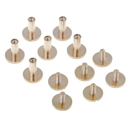 6 Pieces Solid Brass Nail Rivet Stud Button For Belt Bag Jacket Jeans Leather Craft 10mm